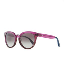 Rounded Plastic/Metal Sunglasses, Purple   TOMS Eyewear   Purple