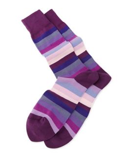Mens Blender Striped Knit Socks, Purple   Paul Smith   Purp