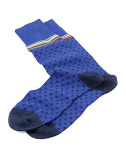 Mens Polka Dot Multi Stripe Socks, Blue   Paul Smith   Blue