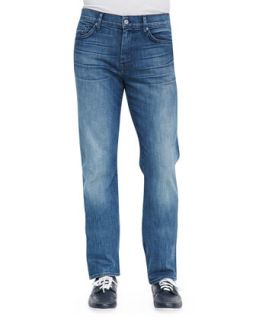 Mens Slimmy Faded Relaxed Fit Jeans, Nakkita Blue   7 For All Mankind  