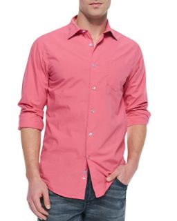 Mens Long Sleeve Button Down Shirt, Pink   Masons Jeans   Pink (XL)
