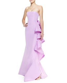 Womens Strapless Ruffle Back Bow Gown   Oscar de la Renta   Lilac (2)