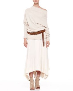 Womens Jersey Handkerchief Skirt, Parchment   Donna Karan   Parchment (14)