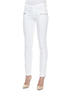 Womens Le Skinny Zip Pocket Jeans, Blanc   FRAME   Blanc (31)
