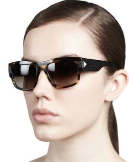 Modified Rounded Rectangular Sunglasses, Havana Brown   Givenchy   Havana brown