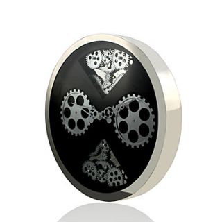 15.25H Stylish Stainless Steel Wall Clock with Gearwheels