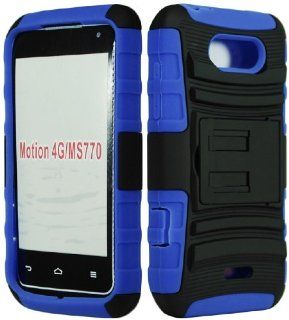 BasTexWireless Bastex Armor Holster Case / Blue Silicone Cover Hybrid for Lg Motion 4g Ms770 Cell Phones & Accessories