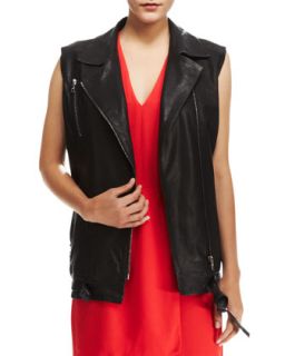 Womens Hubbard Long Leather Vest   J Brand Ready to Wear   Black (SMALL/2 4)
