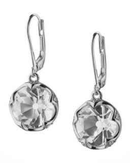 Bezel Set Rock Crystal Drop Earrings   Monica Rich Kosann   Silver