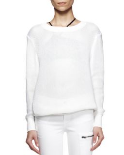 Womens Space Knit Pullover Sweatshirt   Helmut Lang   Optic white (PETITE)