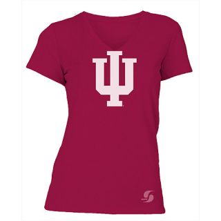 SOFFE Womens Indiana Hoosiers No Sweat V Neck Short Sleeve T Shirt   Size
