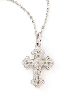 Byzantine Cross Necklace, White Gold   KC Designs   White