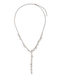 Quartz Y Drop Necklace with Claw Diamonds   Alexis Bittar Fine   Silver