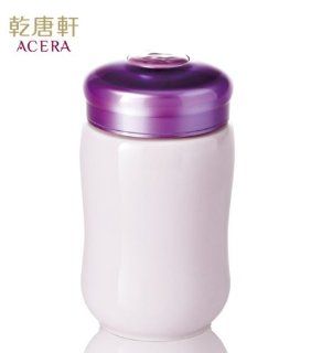 Linn's Arts/Acera Liven乾唐軒活瓷 Live Porcelain Tourmaline Anion Travel Mug Series   "Happiness"   Purple, Small. The Liven China Alexandrite Glazed Ceramic Products Are Famous for Having the Ability to Transfor