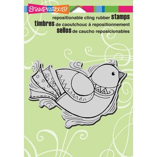 Stampendous Cling Rubber Stamp 5.5inx4.5in Sheet penpattern Bird
