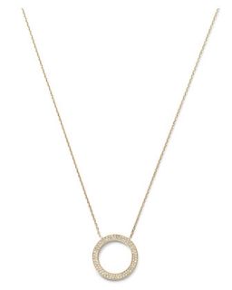 Pave Circle Pendant Necklace, Golden   Michael Kors   Gold
