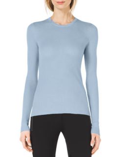 Womens Slim Cashmere Crewneck Sweater   Michael Kors   Ice (SMALL)