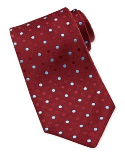 Mens Dotted Silk Tie, Red/Blue   Charvet   Red/Blue