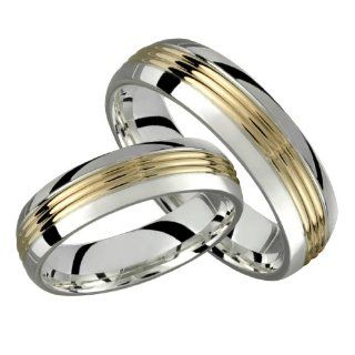 Beau   Elegant Two Tone Comfort Fit Wedding Band for Him & Her Custom Made Choose your Size. Alain Raphael Jewelry