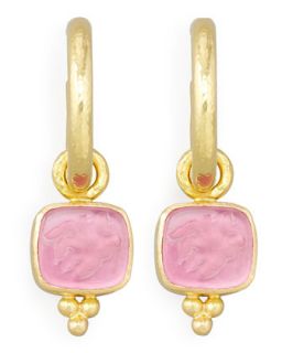 Pink Pegasus, Goddess & Moon Intaglio Earring Pendants   Elizabeth Locke   Pink