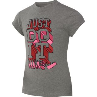 NIKE Girls Novelty JDI T Shirt   Size Medium, Grey/multi