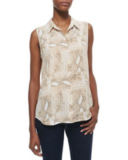 Womens Colleen Snake Print Sleeveless Blouse   Equipment   Nude (X SMALL/0 2)
