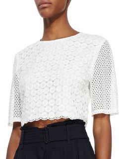 Womens Fremont Lace Crop Top   A.L.C.   White (X SMALL)