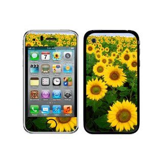 Graphics and More Protective Skin Sticker Case for iPhone 3G 3GS   Non Retail Packaging   Field of Sunflowers Cell Phones & Accessories
