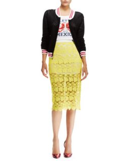 Womens Angelica Sheer Lace Pencil Skirt   Rebecca Minkoff   Sun (8)