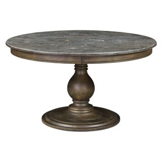 Magnussen Karlin Wood Round Dining Table with Bluestone Top   Dining Tables
