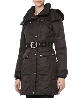 Womens Passion Weather System Belted Coat, Black   Andrew Marc   Black (SMALL)