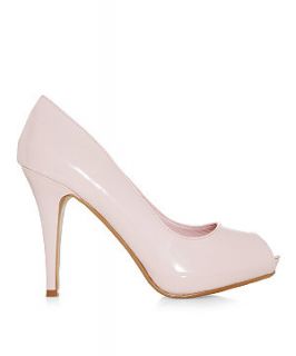 Light Pink Patent Peep Toe Heels
