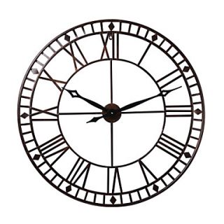 31.5H Brief Setlinestyle Roman Numerals Metal Wall Clock