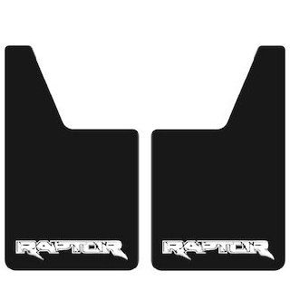 Proven Design CLRAPT014 Classic Series 20" x 12" Mud Flaps with Raptor Logo in White Automotive