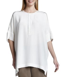 Womens Silk Dolman Sleeve Tunic   Go Silk   Cobblestone (X SMALL (0/2))