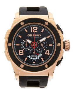Mens Regatta Yachting Edition Watch, Rose Gold/Black   Orefici Watches   Gold