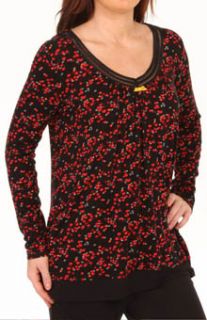 Ellen Tracy 8415308 Hello to Holiday Charm Long Sleeve Scoop Top