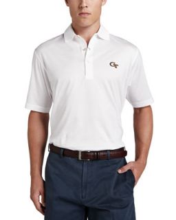 Mens Georgia Tech Gameday College Shirt Polo, White   Peter Millar   White (X 