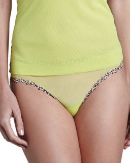 Womens Celine Low Rise Hotpants, Neon Green   Cosabella   Neon green/Leopar
