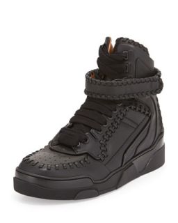 Mens Tyson Whipstitch High Top Sneaker   Givenchy   Black (13.0D)