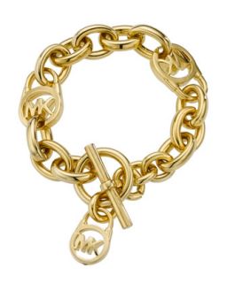 Logo Lock Charm Bracelet, Gold Tone   Michael Kors   Golden