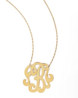 Swirly Initial Necklace, B   Jennifer Zeuner   Gold