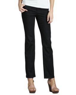 Womens Organic Soft Straight Leg Jeans   Eileen Fisher   Black indigo (6)