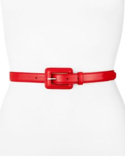 Covered Buckle Belt, Red   Red (MEDIUM)