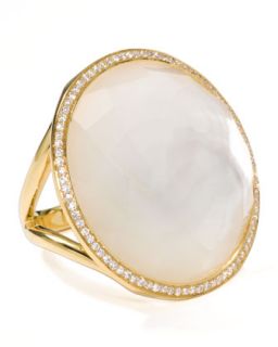 18k Gold Rock Candy Large Lollipop Diamond Mother of Pearl Ring   Ippolita  