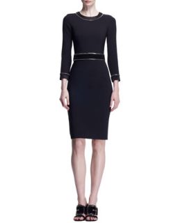 Womens 3/4 Sleeve Zipper Trim Dress   Givenchy   Black (44/10)