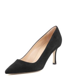 BB Suede 70mm Pump, Charcoal (Made to Order)   Manolo Blahnik   Charcoal (35.