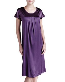 Womens Sofia Satin Yoke Gown   Hanro   Deep violet (SMALL)