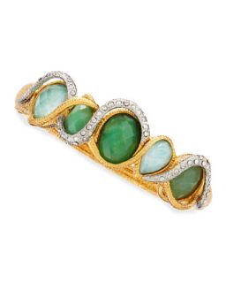 Maldivian Golden & Green Stone Bracelet   Alexis Bittar   Green
