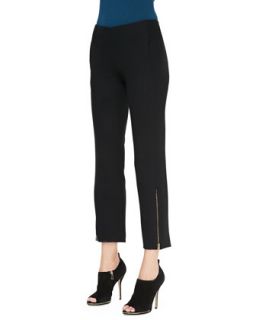 Womens Cropped Trousers with Ankle Zip   Donna Karan   Black (8)